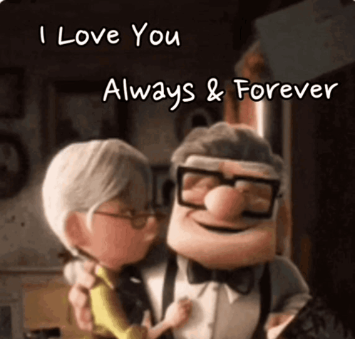Cartoon Couple Hugging I Love You Always