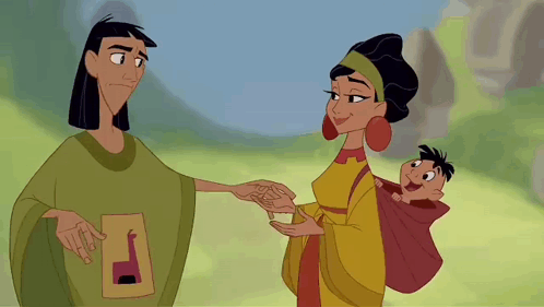 Cartoon Couple With Baby GIF
