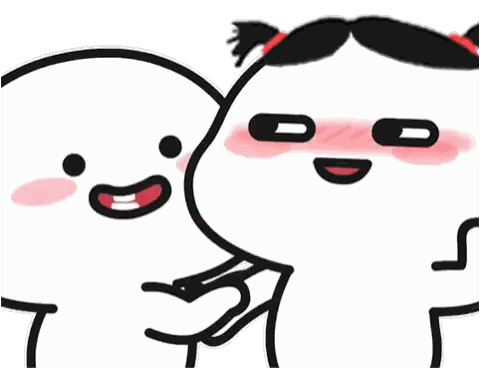 Cartoon Couple With Mustache And Ponytail