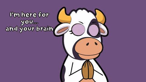 Cartoon Cow Saying Im Here For You