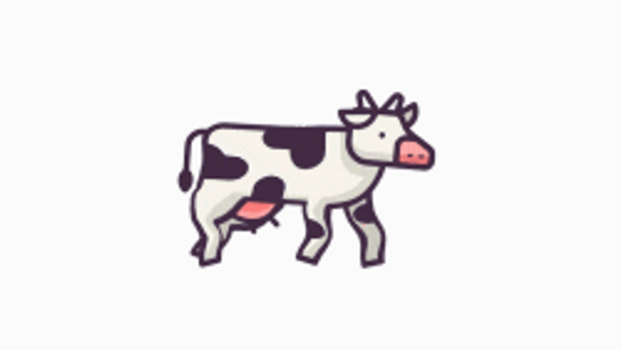 Cartoon Cow Walk GIF 