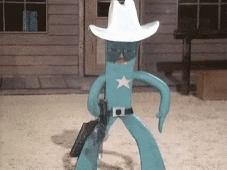 Cartoon Cowboy Holding Gun