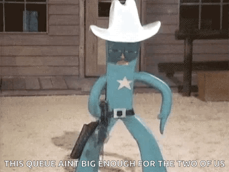 Cartoon Cowboy Wearing Hat and Holding Gun
