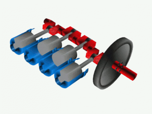 Cartoon Crank Shaft Engine Engineering Drawing GIF