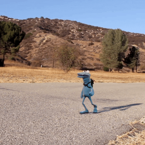 Cartoon Croc Hiking In Wild GIF