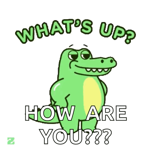 Cartoon Crocodile Saying Whats Up How Are You
