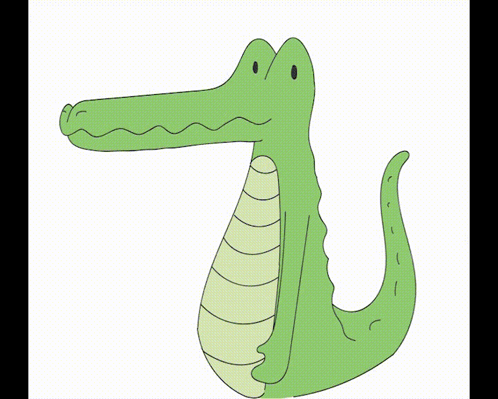 Cartoon Crocodile Wear Eyeglasses GIF