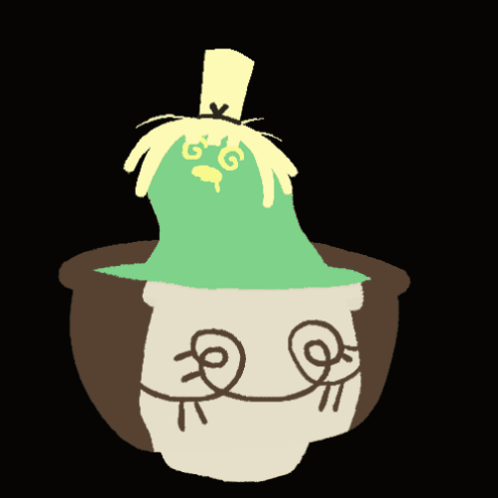 Cartoon Cup Pouring Green Liquid