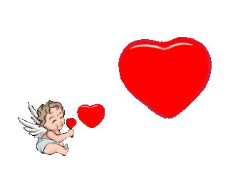 Cartoon Cupid Holding Red Heart