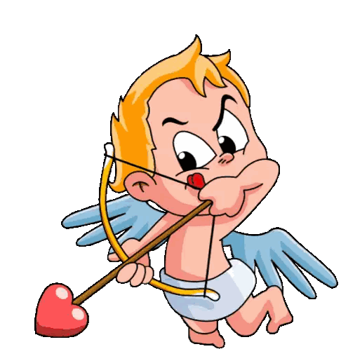 Cartoon Cupid With Bow and Arrow