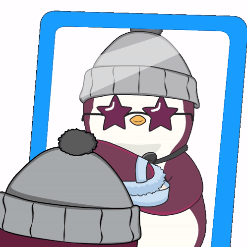 Cartoon Cute Penguin Powder Time GIF