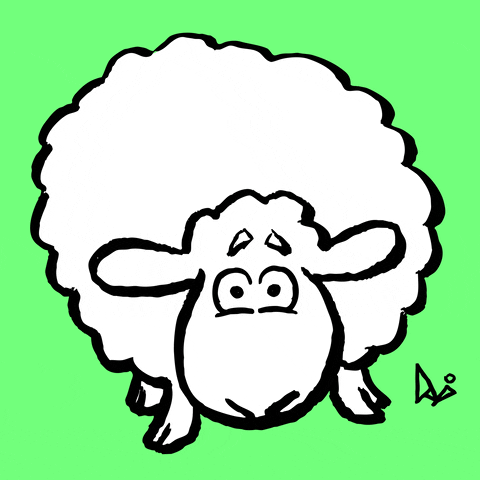 Cartoon Cute Sheep Winky Face GIF