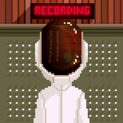 Cartoon Daft Punk Studio Recording Pixel Art GIF