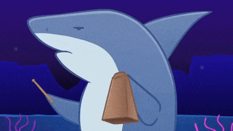 Cartoon Dancing Shark Under The Sea GIF