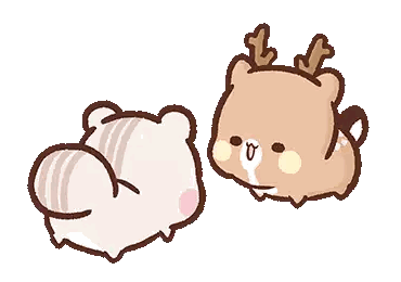 Cartoon Deer and Hamster