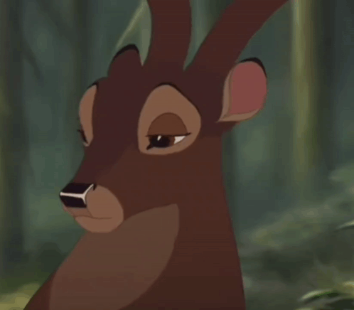 Cartoon Deer Face in Forest