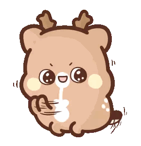 Cartoon Deer Holding Marshmallow