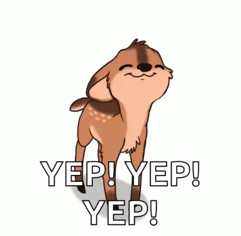 Cartoon Deer Saying Yep Yep Yep