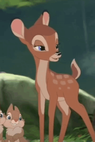 Cartoon Deer Standing Beside Chipmunk