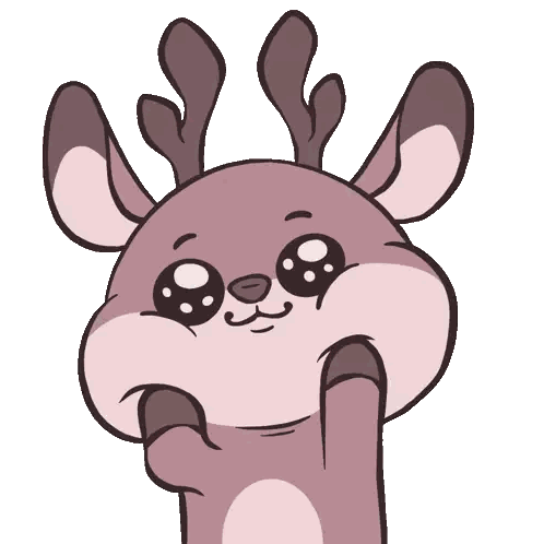 Cartoon Deer With Big Eyes and Horns