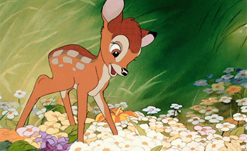 Cartoon Deer With Yellow Butterfly