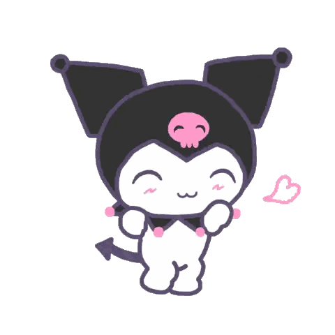 Cartoon Demon With Pink Nose and Tail