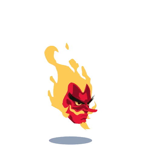 Cartoon Devil Face with Long Nose