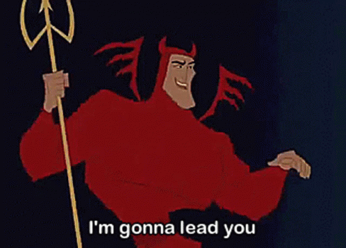 Cartoon Devil Holding Trident Saying Rocks