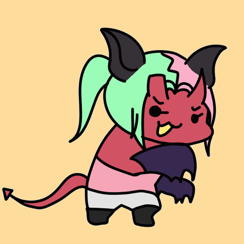Cartoon Devil in Pink Shirt