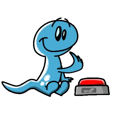 Cartoon Dinosaur Pressing Button