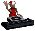 Cartoon DJ Playing Music
