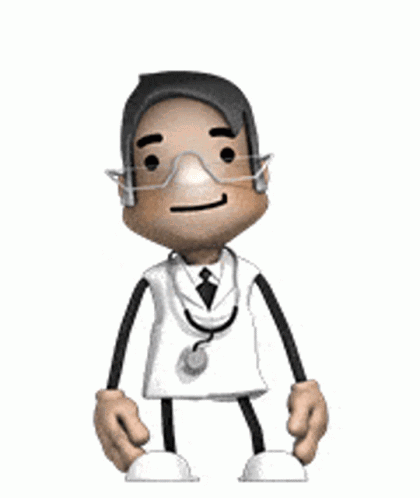 Cartoon Doctor Pointing with Stethoscope