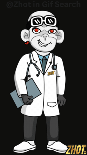 Cartoon Doctor with Badge