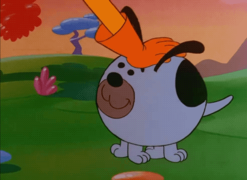 Cartoon Dog Being Scratched GIF