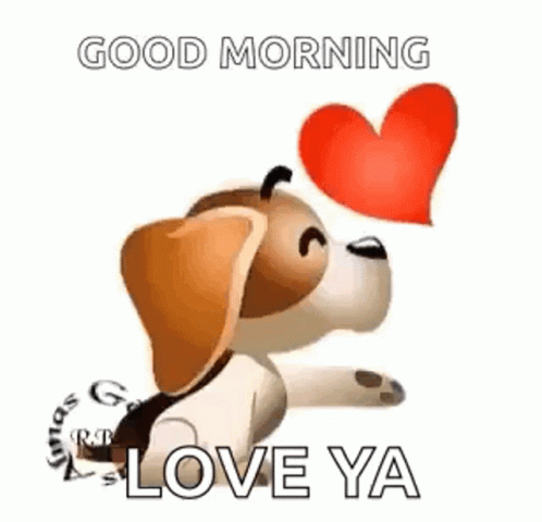 Cartoon Dog Blowing Kiss With Heart