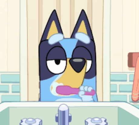 Cartoon Dog Brushing Teeth