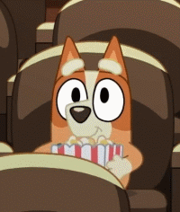Cartoon Dog Eating Popcorn