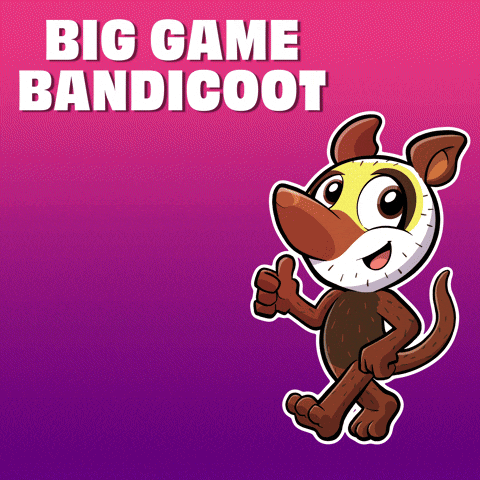 Cartoon Dog Giving Thumbs Up Big Game Bandicoot
