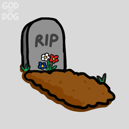 Cartoon Dog Grave RIP