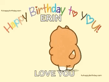 Cartoon Dog Holding Basket Saying Happy Birthday