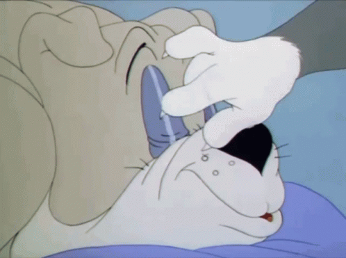 Cartoon Dog Holding Bottle of Out Cold