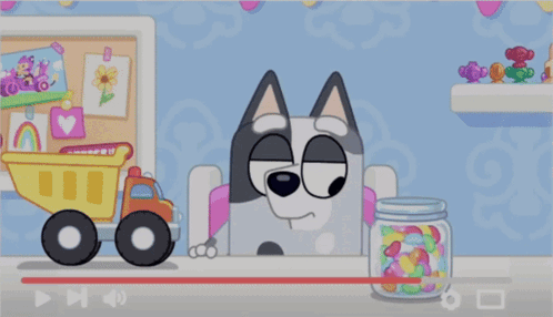 Cartoon Dog Holding Candy Jar