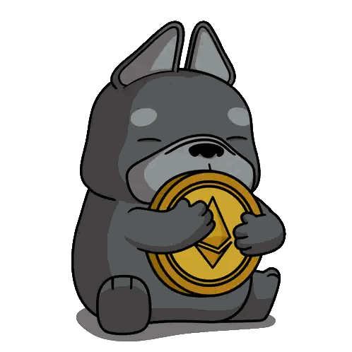 Cartoon Dog Holding Coin