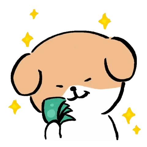Cartoon Dog Holding Money