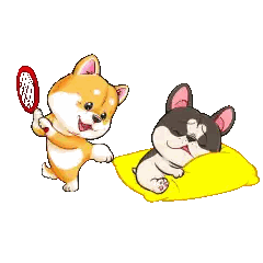 Cartoon Dog Holding Racket