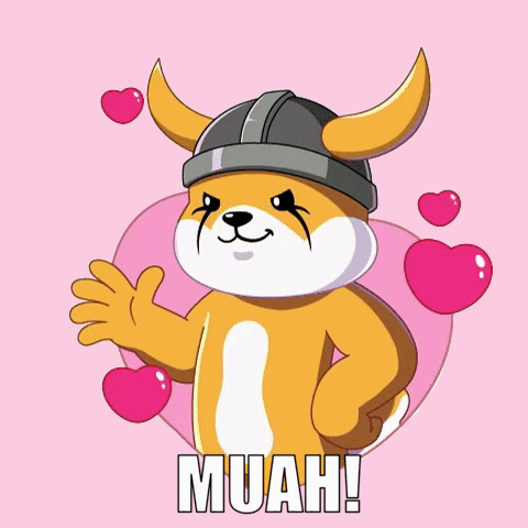 Cartoon Dog in Helmet Saying Muah