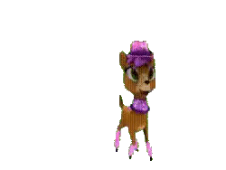 Cartoon Dog in Purple Hat and Sunglasses
