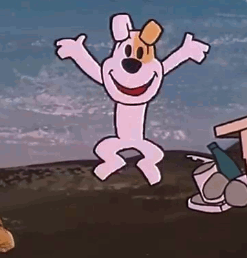 Cartoon Dog Jumping In Field GIF