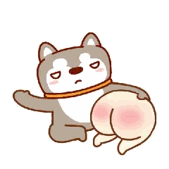 Cartoon Dog Laying Down Looking at Butt