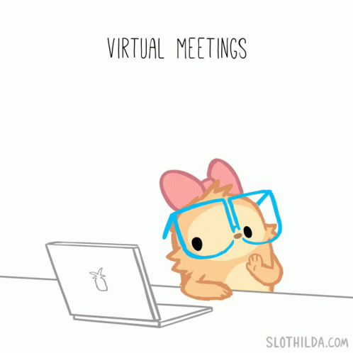 Cartoon Dog Looking at Laptop Virtual Meetings With My Dog
